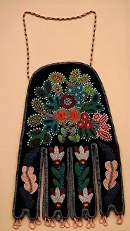 Prints of An example of quillwork by Subarctic peoples. Quilwork was a major decorative element used. Dated 20th Century Porcupine Prints: 20th Century Subarctic Quillwork Print