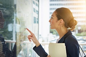 Female Office Worker Prints: Finding the quickest route to commute