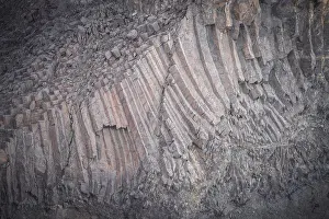 Columnar Basalt Prints: gray volcanic basalt columns textures