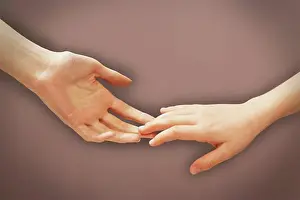 April Prints: Hands Touching Fingertips Print