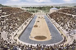Olympic Prints: High Angle View Print of Olympic Stadium in Athens