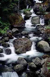 High Angle View Photography Prints: High angle view of a stream flowing through rocks