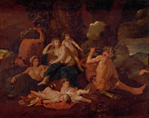 Drunkenness In Art History Prints: The Infancy of Bacchus by Poussin