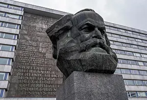 Saxony Tourist Attractions Prints: Karl Marx Monument, Chemnitz, Saxony, Germany, Europe