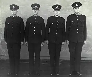 Images Dated 9th June 2020: Black and white photograph print of three men