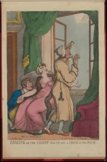 Prints of Looking at the comet till you get a crick in the neck, Comets, Seduction, Stargazing. Thomas Rowlandson (1756-1827). Prints and Drawings Thomas Rowlandson Prints: Comet Observation Print by Thomas Rowlandson