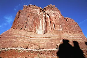 Sandstone Canyon Landscape Prints: Low angle view of a rock mountain