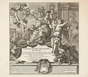 Ancient Roman Artwork Prints: Minerva sitting on a throne; Triumph of Caesar