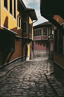 Prints of Old European Cobblestone City Street Sofia Prints: Old European Cobblestone City Street Print