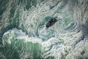 No People Beach Photos Prints: Pacific Ocean waves from above