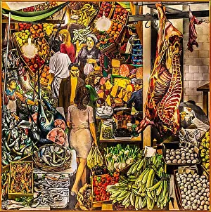 Renato Guttuso - Painting the Vucciria Print, Palermo, Italy