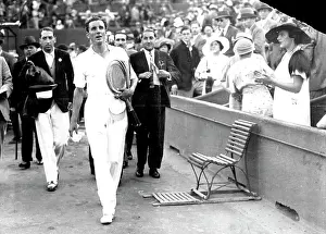 Old School Tennis Players Prints: Perry Beats Cocket In Singles Of The Davis Cup Finals