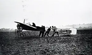 Vintage Aviation Images Prints: Photograph depicting the Wright biplane of the pusher type with elevators at the front