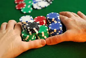 SuperStock Print: Poker Player Going All In