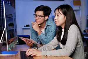Prints of Programming development technology work at night December Prints: Nighttime Programming Development Print