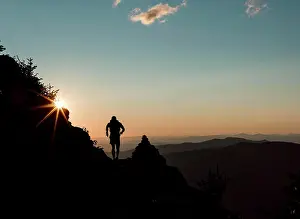 Healthy Lifestyle Tips Prints: runner at sunset with stunning epic view, White Mountains, NH