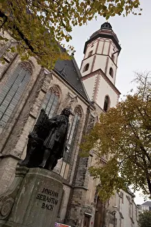 Prints of Statue of Bach, Thomaskirche, Leipzig, Saxony, Germany, Europe January Prints: Statue of Bach Print, Thomaskirche Leipzig Germany
