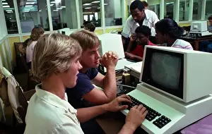 Images Dated 16th June 2009: Print of Students using computers in a classroom