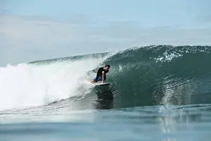 Surfing In Indonesia Prints: Surfer on a wave