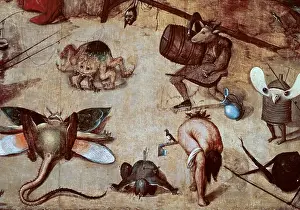 Prints of Temptation Of St. Anthony - Detail c.1490's Hieronymus Bosch (ca.1450-1516 Netherlandish) Tempera/wood Panel National Museum Antiga, Lisbon, Portugal Hieronymus Bosch Prints: Temptation Of St. Anthony Print (Detail) 1490s Tempera on Wood Panel