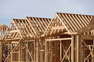 Wooden House Exterior Prints: Timber building frames