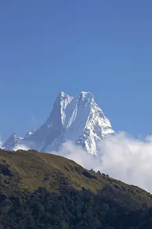 Himalayas Landscape Photography Prints: View of Fishtail mountain Machhapuchhare