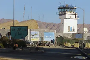 Afghanistan Conflict Images Prints: A view of the main intersection just inside the front gate of the forward operating base located at Kandahar