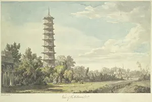 View of the Wilderness at Kew, a watercolor print