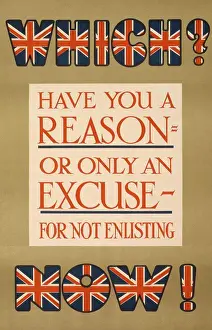 Parliamentary Recruiting Committee Prints: 'Which Have you a Reason, or Only an Excuse