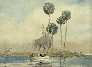 Prints of The White Rowboat, St. John's River 1890 Winslow Homer (1836-1910/American) Watercolor on Paper Cummer Museum of Art and Gardens, Jacksonville, Florida, USA Winslow Homer Prints: The White Rowboat Print, a watercolor on paper depiction of a small boat