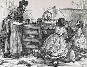 Images Dated 16th June 2023: Print of Woman using a Box Mangle, 1869