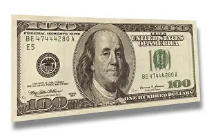 Prints of 100 dollar bill, front side Benjamin Franklin Prints: Front Side of 100 Dollar Bill Print