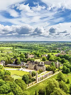 Battle Of Hastings Prints: 1066 Battle of Hastings, Battle Abbey Print from a Drone
