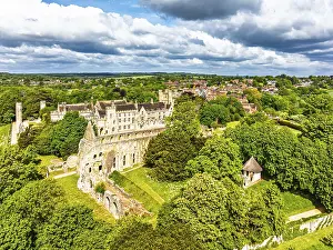 Battle Of Hastings Prints: 1066 Battle of Hastings, Battle Abbey Print from a Drone