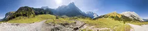 Autumnal Nature Scene Prints: 360 ° panoramic view, low sun