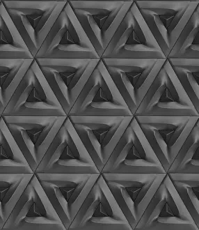 Minimalist Decorative Item Prints: This 3D geometric pattern features a repetitive triangular design