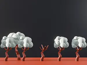 Climate Change Illustration Prints: 3d render of ecology problem. Global warning conceptual image