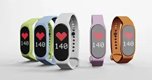 Framed Print : 3D Render Smart Band Fitness Watch Print Framed Print : 3D Render Smart Band Fitness Watch Print