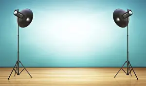 Vintage Studio Photography Prints: 3d rendering of a retro styled background