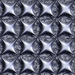 Deserted Structure Patterns Prints: 3d seamless tileable metal decorative background pattern
