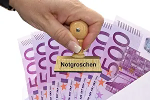 German Federal Republic Currency Prints: Many 500 euro notes in envelope