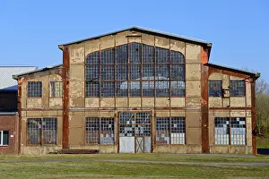 Abandoned Factory Germany Prints: Abandoned factory with large windows and rusty structures