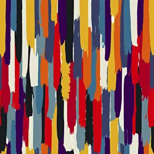 Colorful Symbolic Image Prints: Abstract art brush vector seamless pattern