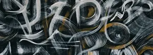 Prints of Abstract background with graffiti on the wall. Modern hipster banner with painting Contemporary Art Prints: Abstract Graffiti Print - Urban Art Background