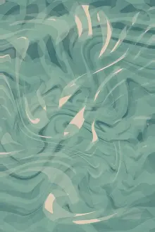 Modern Art Prints: Teal Wave Abstract Print