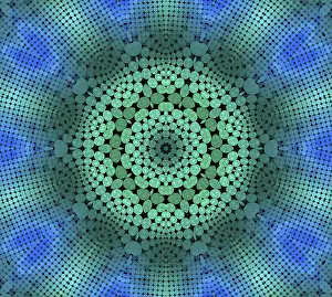 Mosaic Background Design Prints: Abstract background with radial dotted pattern