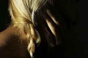 Dramatic Lighting Effects Prints: Abstract blonde with dramatic lighting
