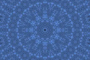 Concentric Circle Design Prints: Abstract blue background with dotted pattern