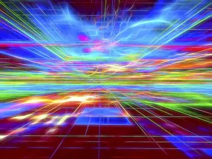 Abstract Technology Background Prints: Abstract bright technology background - computer-generated image