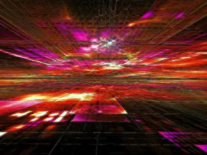 Abstract Technology Background Prints: Abstract bright technology background - computer-generated image